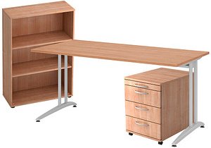 HAMMERBACHER Altus Büromöbel-Set nussbaum