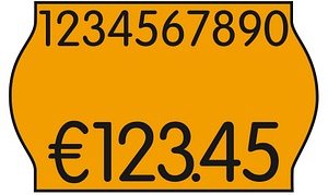 Thumbnail - METO Preisetiketten leuchtorange permanent 26,0 x 16,0 mm, 18 Rollen