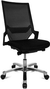Thumbnail - Topstar Bürostuhl Autosynchron®-1 Alu, AU1090 T20 Stoff schwarz, Gestell alu