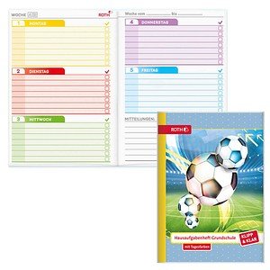 ROTH Hausaufgabenheft Fußball Klipp & Klar liniert DIN A5 ohne Rand, 96 Blatt