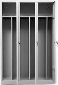 Gürkan Spind lichtgrau 105455, 3 Schließfächer 118,5 x 50,0 x 180,0 cm