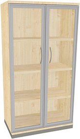 fm Aktenschrank Sidney, 4260267329344 königsahorn, Acrylglas klar 3 Fachböden 80,0 x 44,2 x 151,7 cm