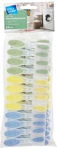 flink & sauber Wäscheklammern Soft Grip bunt, 24 St.