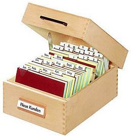 HAN Karteikasten DIN A7 für 900 Karteikarten braun mit Deckel