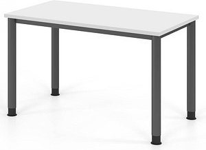 Thumbnail - HAMMERBACHER HS612 Schreibtisch weiß rechteckig, 4-Fuß-Gestell grau 120,0 x 67,2 cm
