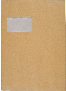 BONG Papprückwandtaschen DIN C4 mit Fenster braun 100 St.