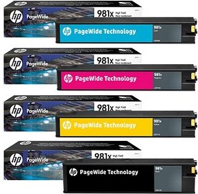 HP 981X (L0R12A/L0R09A/L0R10A/L0R11A) schwarz, cyan, magenta, gelb Druckerpatronen, 4er-Set