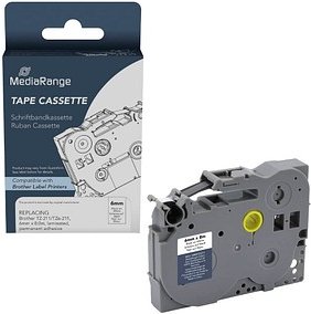 MediaRange Schriftband ersetzt brother TZe-211 MRBTZ211, 6 mm schwarz auf weiß, 1 St.