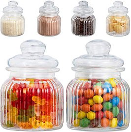 Thumbnail - relaxdays Vorratsdosen 15,5 cm hoch transparent 0,7 l, 6 St.