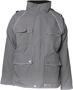 PLANAM® unisex Parka CANVAS 320 grau, schwarz Größe 2XL