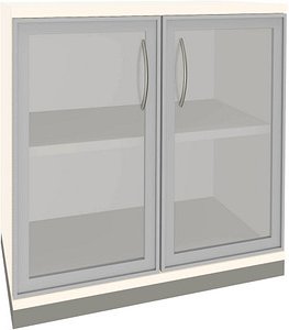 fm Aktenschrank Sidney, 4260672331772 weiß, Acrylglas klar 1 Fachboden 80,0 x 44,2 x 78,1 cm