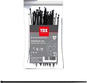 TOX Kabelbinder Clip schwarz 300,0 mm x 4,8 mm, 100 St.
