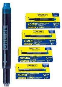 ONLINE® Tintenpatronen für Füller 17026 königsblau, 20 St.