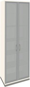 fm Aktenschrank Sidney, 4260672331765 weiß, Acrylglas satiniert 5 Fachböden 80,0 x 44,2 x 222,1 cm