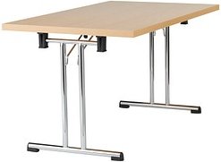 HAMMERBACHER Mehrzwecktisch buche rechteckig, Rundrohr chrom, 138,0 x 69,0 x 73,5 cm