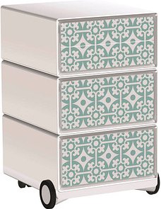 PAPERFLOW easyBox Vintage Rollcontainer weiß, bunt 60843 4 Auszüge 39,0 x 43,6 x 64,2 cm