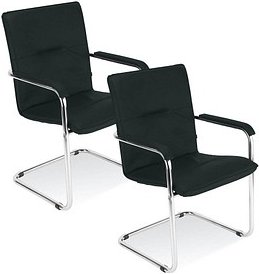 Nowy Styl Besucherstühle Rumba RUMBA CR SP01 schwarz Leder, 2 St.