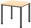 HAMMERBACHER HS08 höhenverstellbarer Schreibtisch ahorn quadratisch, 4-Fuß-Gestell grau 80,0 x 80,0 cm