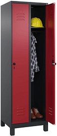 CP Spind Classic Plus rubinrot, schwarzgrau 080010-20 S10069, 2 Schließfächer 60,0 x 50,0 x 195,0 cm