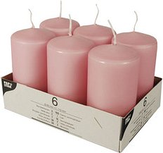 6 STARPAK Stumpenkerze altrosa