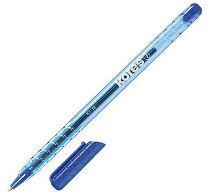 Kores® Kugelschreiber K1 transparent, Schreibfarbe: blau, 1 St.