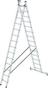 MUNK Stehleiter beidseitig silber 2x 14 Sprossen