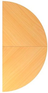 HAMMERBACHER Anbautisch LA160 buche, grau halbrund 160,0 x 80 x 65,5 - 82,5 cm