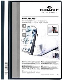 25 DURABLE Präsentationshefter DURAPLUS schwarz DIN A4 überbreit