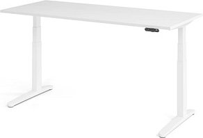 HAMMERBACHER XBHM19 elektrisch höhenverstellbarer Schreibtisch weiß rechteckig, C-Fuß-Gestell weiß 180,0 x 80,0 cm