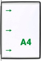 Thumbnail - tarifold Sichttafeln DIN A4 schwarz, Öffnung seitlich, 20 St.