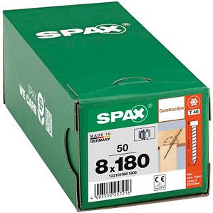 SPAX® Holzbauschrauben T40 Zylinderkopf WIROX 1221010801805 8 mm x 180 mm, 50 St.