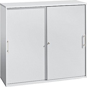 HAMMERBACHER Schiebetürenschrank, V1753S/5/5/RE lichtgrau 2 Fachböden 120,0 x 40,0 x 110,0 cm