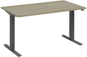 fm Move elektrisch höhenverstellbarer Schreibtisch eiche, anthrazit metallic rechteckig, T-Fuß-Gestell grau 180,0 x 80,0...