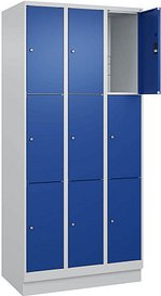 CP Schließfachschrank Classic PLUS enzianblau, lichtgrau 080020-303 S10003, 9 Schließfächer 90,0 x 50,0 x 195,0 cm