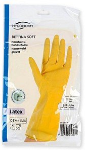 Thumbnail - HYGONORM unisex Gummihandschuhe Bettina Soft gelb Größe 7, 1 Paar