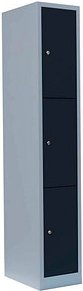 LÜLLMANN Schließfachschrank anthrazit, lichtgrau 520318, 3 Schließfächer 31,5 x 50,0 x 180,0 cm