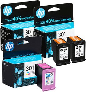 HP 301 (E5Y87EE) schwarz, color Druckerpatronen, 3er-Set