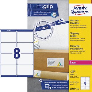 2.000 AVERY Zweckform Etiketten weiß 99,1 x 67,7 mm
