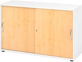 HAMMERBACHER Schiebetürenschrank 1752S, V1752S/W/3/BM ahorn, weiß 1 Fachboden 120,0 x 40,0 x 74,8 cm