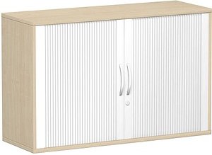 geramöbel Flex Rollladenschrank ahorn, silber 1 Fachboden 120,0 x 42,5 x 79,8 cm