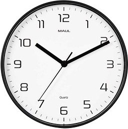MAUL Wanduhr MAULdrip weiß schwarz Kunststoff, Ø 25,0 cm