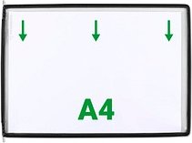 Thumbnail - tarifold Sichttafeln mit 5 Aufsteckreitern DIN A4 quer schwarz, Öffnung oben, 20 St.
