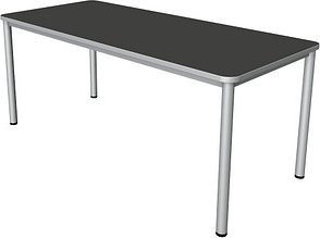 Thumbnail - Kerkmann Prime Schreibtisch anthrazit rechteckig, 4-Fuß-Gestell silber 180,0 x 80,0 cm