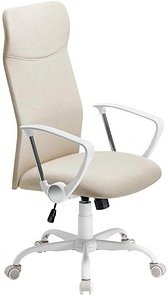 SONGMICS Bürostuhl, OBN034K01 Stoff weiß, Gestell weiß