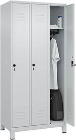 CP Spind Classic Plus lichtgrau 080010-30 S10009, 3 Schließfächer 90,0 x 50,0 x 195,0 cm