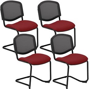 4 Nowy Styl Besucherstuhl Iso Ergo Mesh bordeaux Stoff