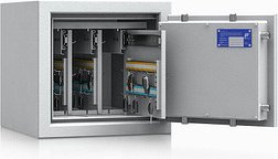 ISS safe4key Schlüsseltresor lichtgrau mit 72 Haken, Doppelbartschloss, 42,0 x 42,0 x 40,0 cm, 1 St.
