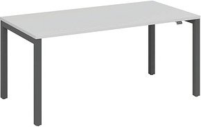 Thumbnail - fm Catro Schreibtisch weiß, anthrazit metallic rechteckig, 4-Fuß-Gestell grau 160,0 x 80,0 cm
