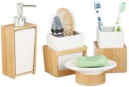 Thumbnail - relaxdays Badaccessoires-Set braun, 1 Set