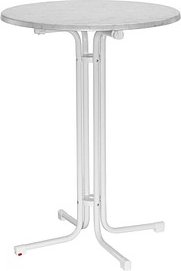 Thumbnail - MFG Freizeitmöbel Stehtisch rund Spanplatte weiß, marmor 80,0 x 80,0 x 110,0 cm, 1 St.